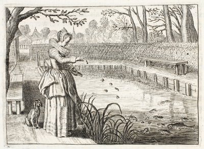 Fische füttern, Illustration aus 